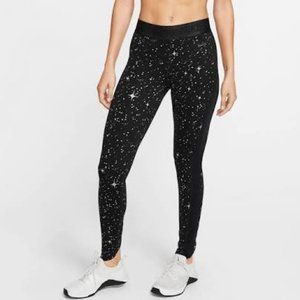 Nike Pro Black Silver Star Celestial Leggings L